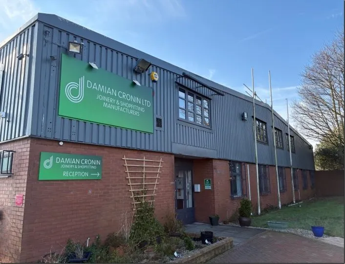 Damian Cronin Ltd joinery and shopfitting factory in Benton, Newcastle, where GTP installed a 113.4 kWp system