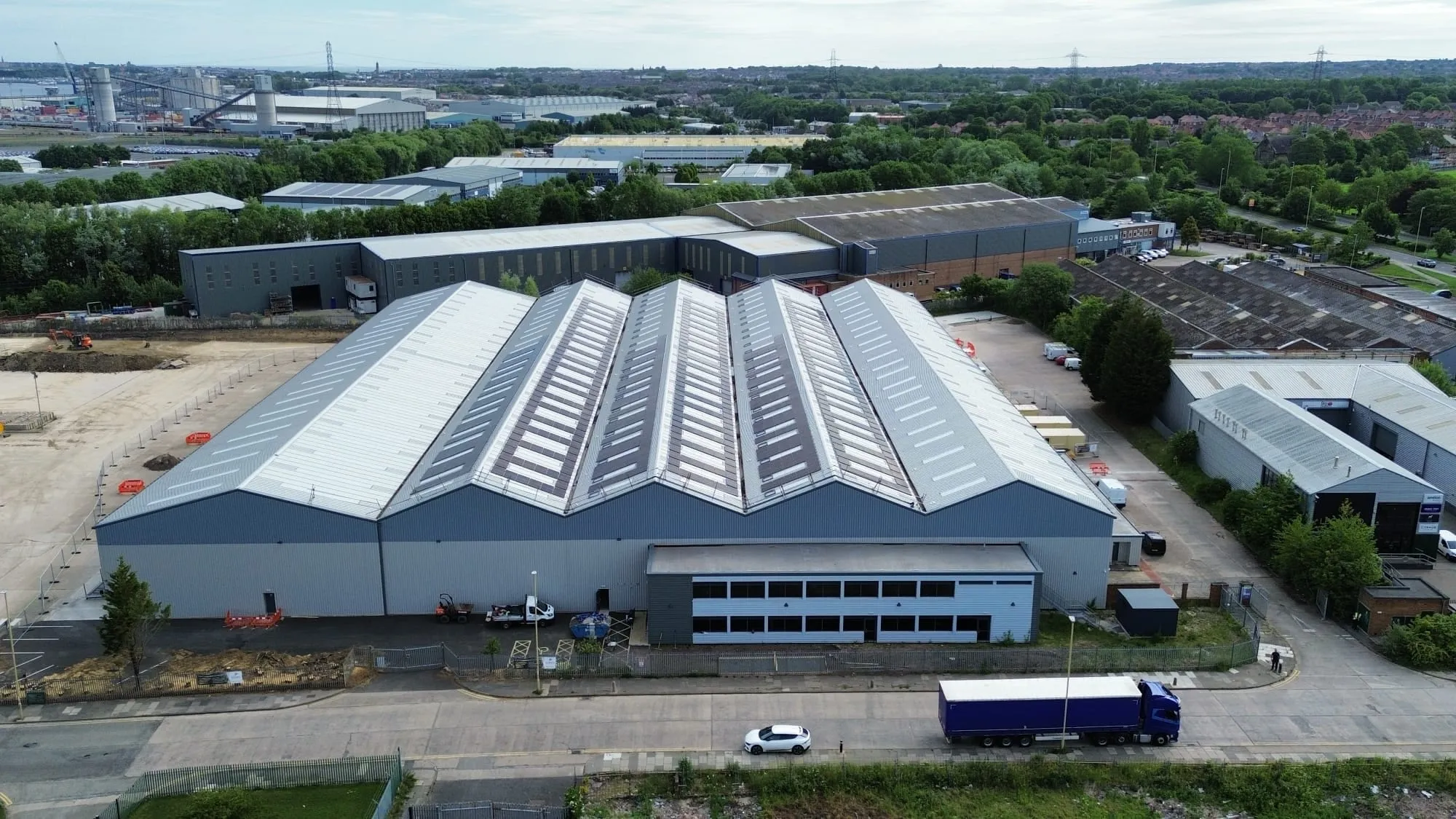 The 366 kWp DHL warehouse solar installation in South Shields, near Sunderland