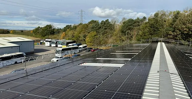 Completed NHS solar panel system generating on site